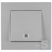 Выключатель одноклавишный с подсветкой Arvia Electric KAREN Серебро (20 03 2000 201)